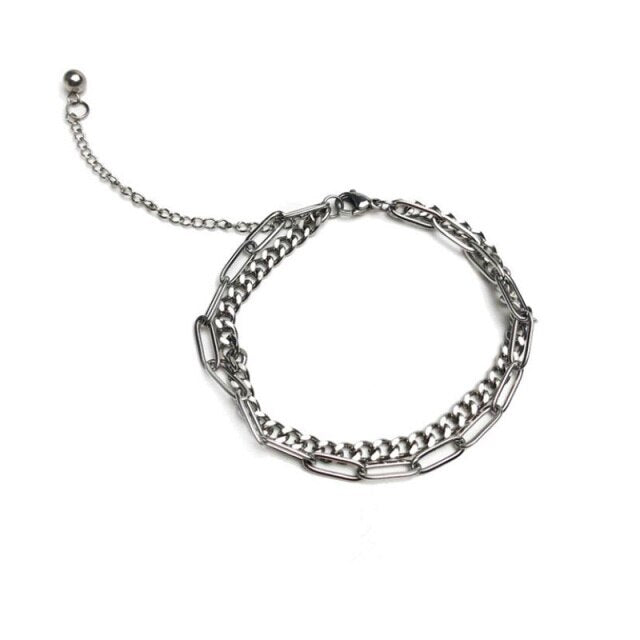 Double Layer Chain Bracelet Bangles Chain Bracelet Anklet For Women-Anklets-Arimonz-Silver-Arimonz