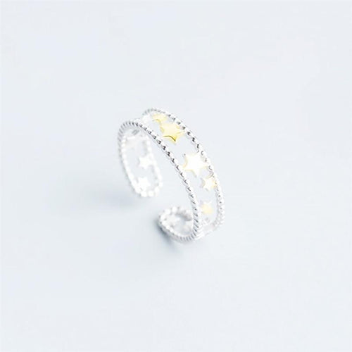 Double Layer Cute Star Ring Women Adjustable Ring-Rings-Arimonz-Arimonz