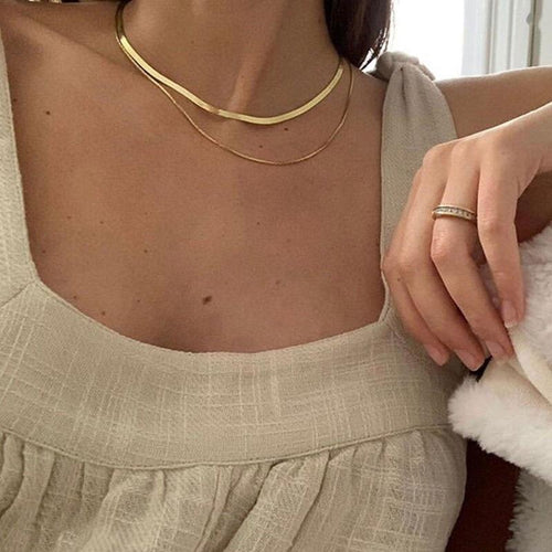 Double Layered Chains Necklace-Necklaces-Arimonz-Arimonz