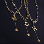 Double Necklace Retro Thick Chain Letter Banquet Women Necklace-Necklaces-Arimonz-Arimonz