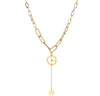 Double Necklace Retro Thick Chain Letter Banquet Women Necklace-Necklaces-Arimonz-Gold G-Arimonz