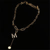 Double Necklace Retro Thick Chain Letter Banquet Women Necklace-Necklaces-Arimonz-Gold M-Arimonz