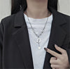 Double Necklace Retro Thick Chain Letter Banquet Women Necklace-Necklaces-Arimonz-Silver D-Arimonz