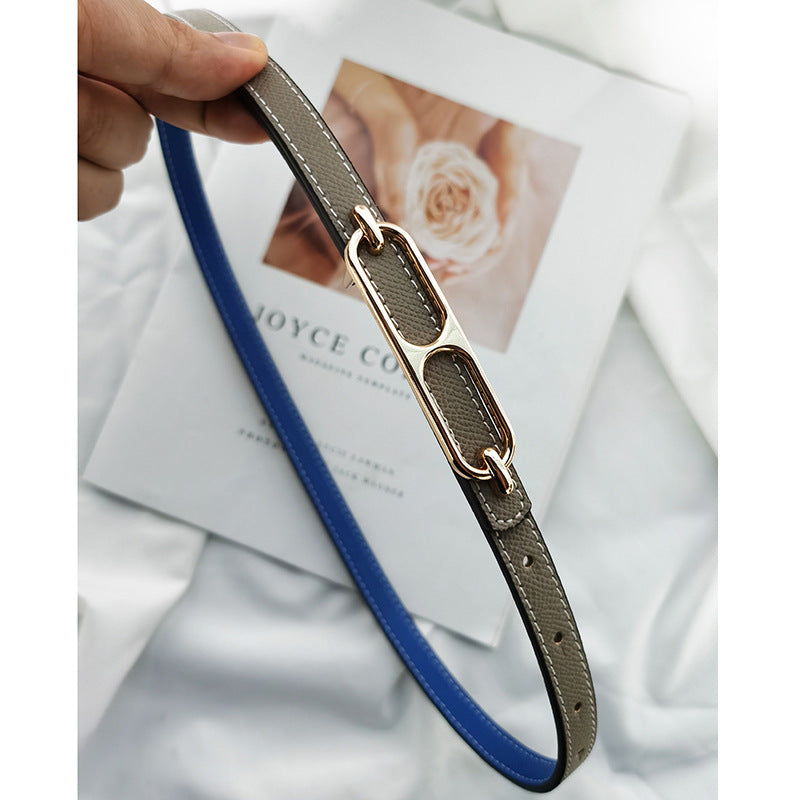 Double-sided Use Of Women's Leather Belt Decorated Fashion Jeans Belt-Belts-Arimonz-Arimonz