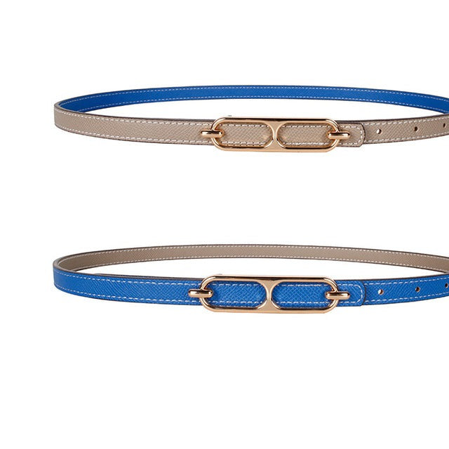 Double-sided Use Of Women's Leather Belt Decorated Fashion Jeans Belt-Belts-Arimonz-gray blue-Arimonz