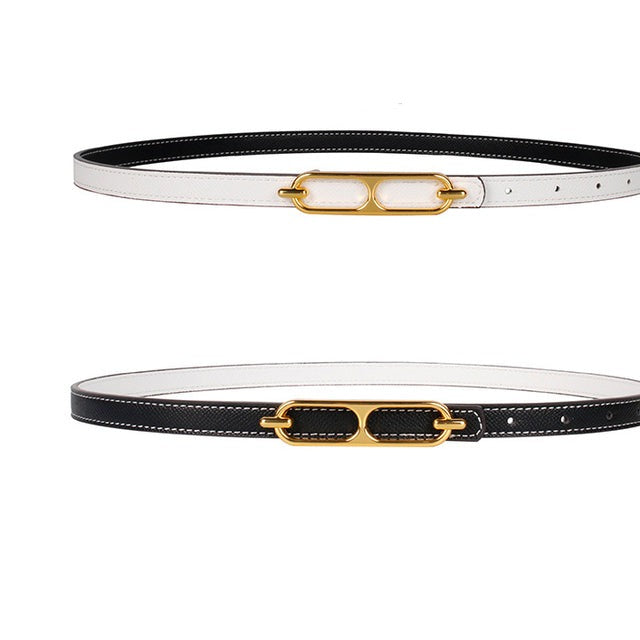 Double-sided Use Of Women's Leather Belt Decorated Fashion Jeans Belt-Belts-Arimonz-white black-Arimonz