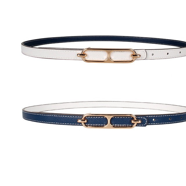 Double-sided Use Of Women's Leather Belt Decorated Fashion Jeans Belt-Belts-Arimonz-white deep blue-Arimonz