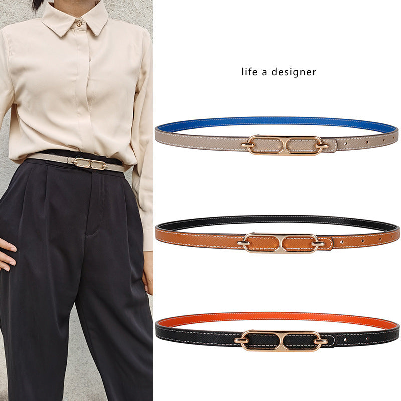 Double-sided Use Of Women's Leather Belt Decorated Fashion Jeans Belt-Belts-Arimonz-Arimonz