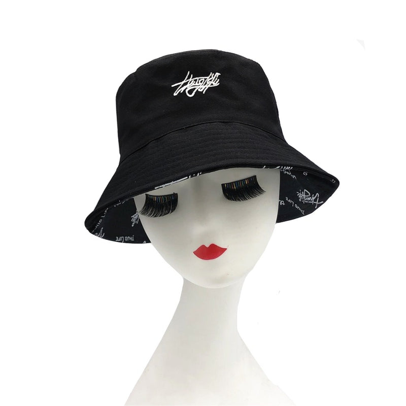 Double-sided Wear Fishing Cap Bucket Women Panama Hat-Bucket Hats-Arimonz-Arimonz