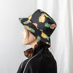 Double-sided Wear Fruit Printing Women Cap Outdoor Sun Hat Bucket Hat-Bucket Hats-Arimonz-Arimonz