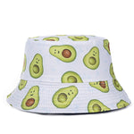 Double-sided Wear Fruit Printing Women Cap Outdoor Sun Hat Bucket Hat-Bucket Hats-Arimonz-Avocado White A-Arimonz