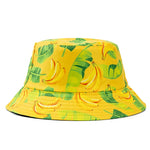 Double-sided Wear Fruit Printing Women Cap Outdoor Sun Hat Bucket Hat-Bucket Hats-Arimonz-Banana Yellow-Arimonz