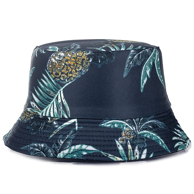Double-sided Wear Fruit Printing Women Cap Outdoor Sun Hat Bucket Hat-Bucket Hats-Arimonz-Black Bluo Navy Blue-Arimonz