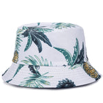 Double-sided Wear Fruit Printing Women Cap Outdoor Sun Hat Bucket Hat-Bucket Hats-Arimonz-Black Boluo White-Arimonz