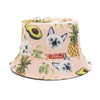 Double-sided Wear Fruit Printing Women Cap Outdoor Sun Hat Bucket Hat-Bucket Hats-Arimonz-Cat Fruit Beige-Arimonz