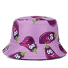 Double-sided Wear Fruit Printing Women Cap Outdoor Sun Hat Bucket Hat-Bucket Hats-Arimonz-Eggplant Purple-Arimonz