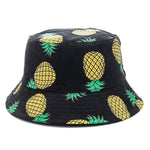 Double-sided Wear Fruit Printing Women Cap Outdoor Sun Hat Bucket Hat-Bucket Hats-Arimonz-SM Papple Black-Arimonz