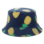 Double-sided Wear Fruit Printing Women Cap Outdoor Sun Hat Bucket Hat-Bucket Hats-Arimonz-SM Papple Navy Blue-Arimonz