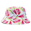 Double-sided Wear Fruit Printing Women Cap Outdoor Sun Hat Bucket Hat-Bucket Hats-Arimonz-Watermelon White-Arimonz