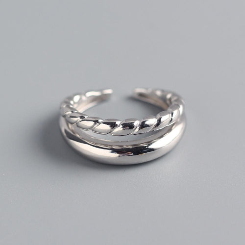 Double Tidal Twist Adjustable Ring Adjustable Round Rings Women-Rings-Arimonz-Arimonz