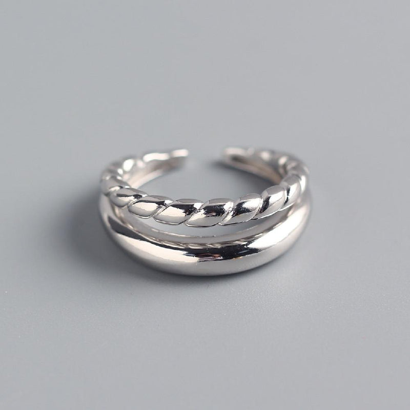 Double Tidal Twist Adjustable Ring Adjustable Round Rings Women-Rings-Arimonz-Arimonz
