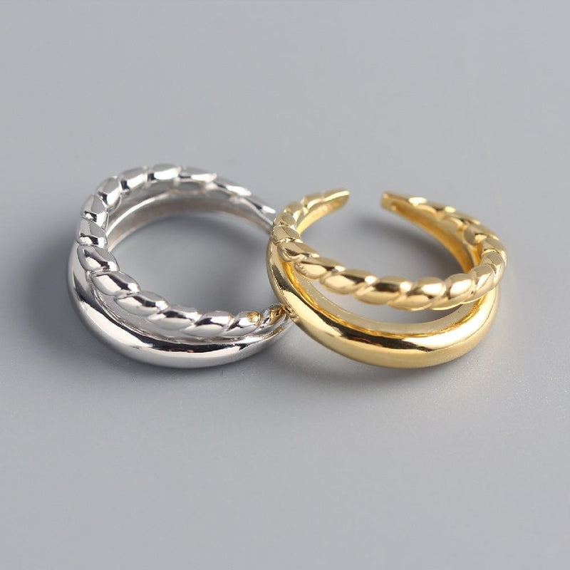 Double Tidal Twist Adjustable Ring Adjustable Round Rings Women-Rings-Arimonz-Arimonz