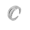 Double Tidal Twist Adjustable Ring Adjustable Round Rings Women-Rings-Arimonz-Silver-Arimonz