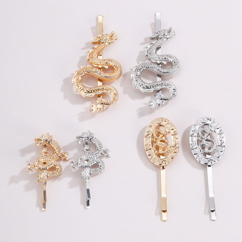 Dragon Design Icon Hair Clips Geometric Hair Accessories For Women-Hair Accessories-Arimonz-Arimonz