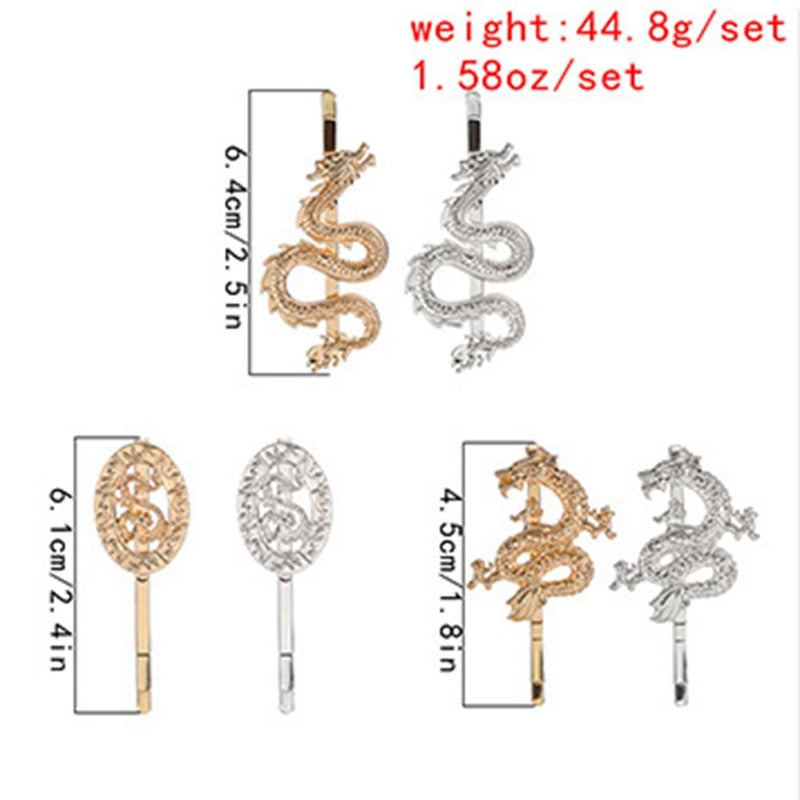Dragon Design Icon Hair Clips Geometric Hair Accessories For Women-Hair Accessories-Arimonz-Arimonz