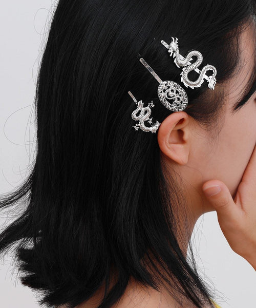 Dragon Design Icon Hair Clips Geometric Hair Accessories For Women-Hair Accessories-Arimonz-Arimonz