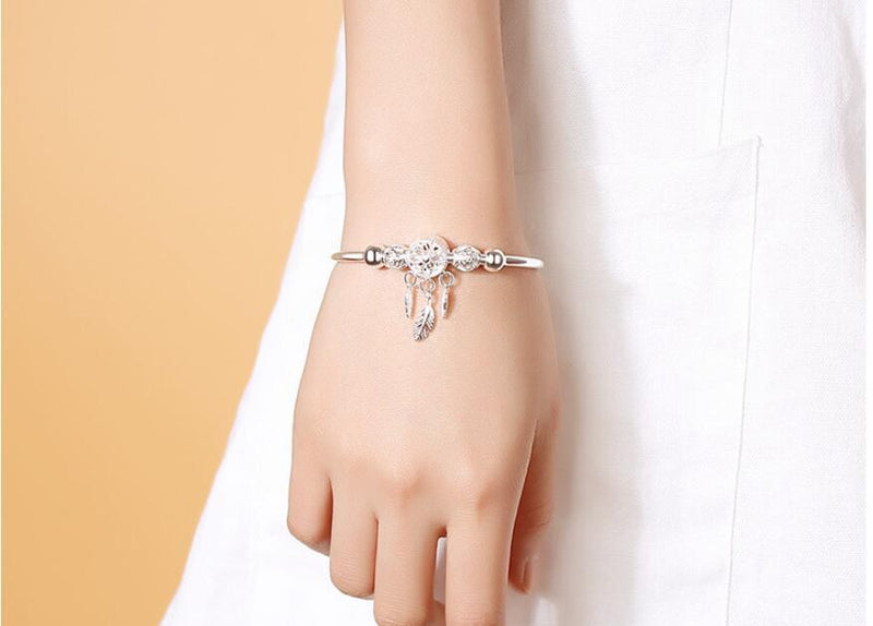 Dreamcatcher Tassel Feather Charm Bracelet-Braceletes-Arimonz-Arimonz