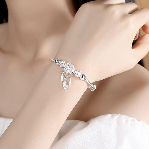 Dreamcatcher Tassel Feather Charm Bracelet-Braceletes-Arimonz-Arimonz