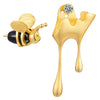 Earrings - Bee And Dripping Honey Asymmetric Stud Earrings For Women Fine Jewelry