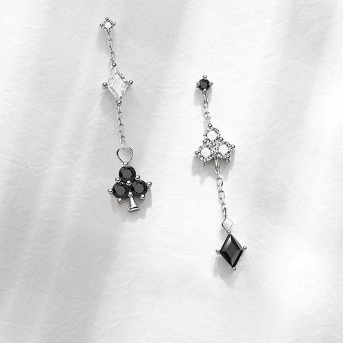 Earrings - Club And Diamond Dangling Earrings For Women Fine Jewelry For Women