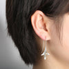 Earrings - Flower Drop Earrings For Women Two Tone Design Jewelry