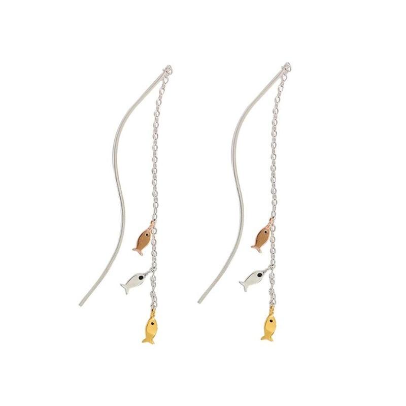 Earrings - Long Tassel Fish Drop Earrings Fashion Female Earrings