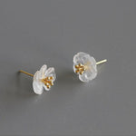 Earrings - Lotus Flower In The Rain Stud Earrings For Women Fine Jewelry
