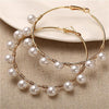 Earrings - Oversize Pearl Hoop Earrings