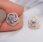 Earrings - Rose Flower Zircon Crystal Stud Earrings