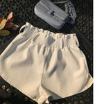 Elastic High Waist Shorts Women Loose Runner Shorts Summer Shorts-Shorts-Arimonz-White-S-Arimonz