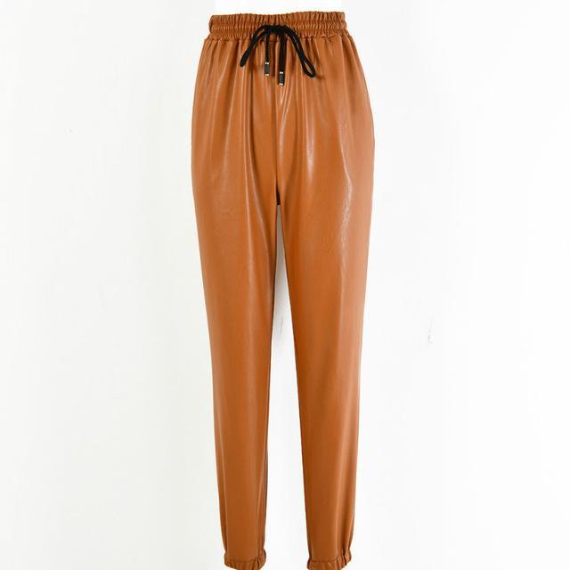 Elastic Leather Pants-Pants-Arimonz-Arimonz