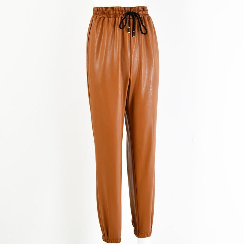 Elastic Leather Pants-Pants-Arimonz-Arimonz