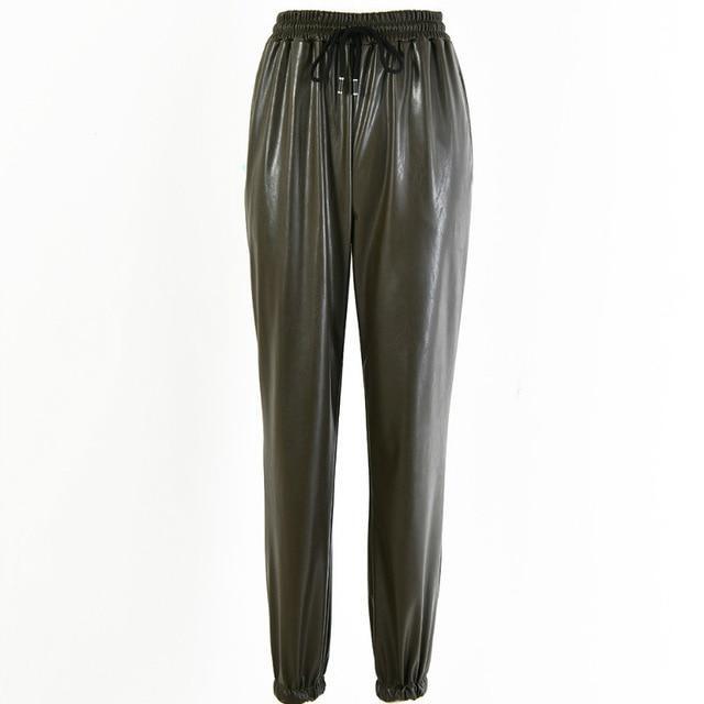 Elastic Leather Pants-Pants-Arimonz-Arimonz