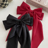 Elegant Bow Ribbon Hair Clip Simple Solid Satin Spring Clip Hair-Hair Accessories-Arimonz-Arimonz