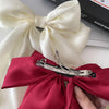 Elegant Bow Ribbon Hair Clip Simple Solid Satin Spring Clip Hair-Hair Accessories-Arimonz-Arimonz