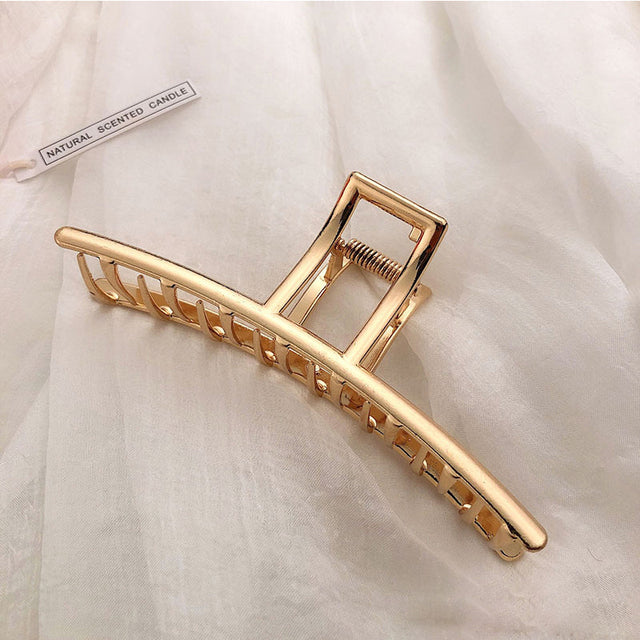 Elegant Gold Silver Hollow Geometric Metal Claw Vintage Hair Clip-Hair Accessories-Arimonz-12-Arimonz