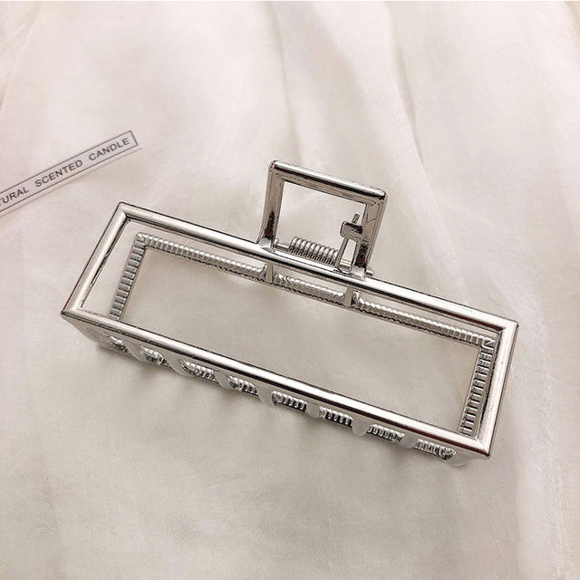 Elegant Gold Silver Hollow Geometric Metal Claw Vintage Hair Clip-Hair Accessories-Arimonz-13-Arimonz