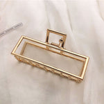 Elegant Gold Silver Hollow Geometric Metal Claw Vintage Hair Clip-Hair Accessories-Arimonz-14-Arimonz