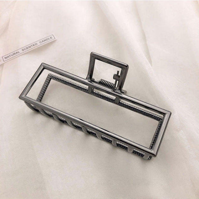 Elegant Gold Silver Hollow Geometric Metal Claw Vintage Hair Clip-Hair Accessories-Arimonz-15-Arimonz