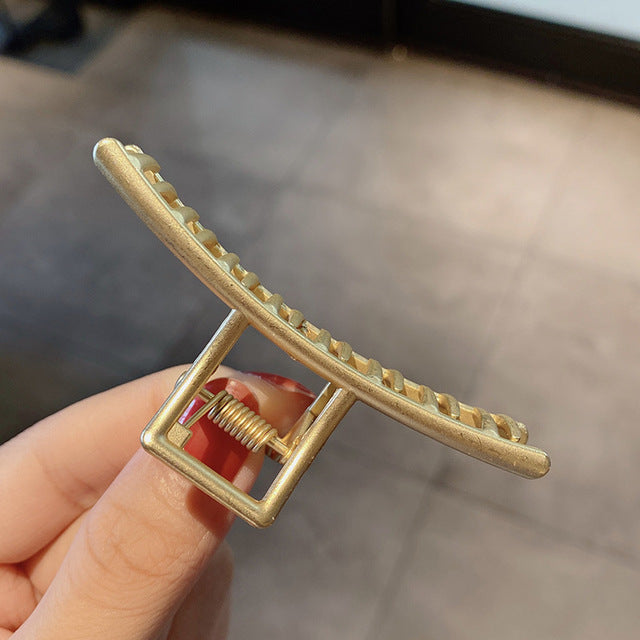 Elegant Gold Silver Hollow Geometric Metal Claw Vintage Hair Clip-Hair Accessories-Arimonz-37-Arimonz
